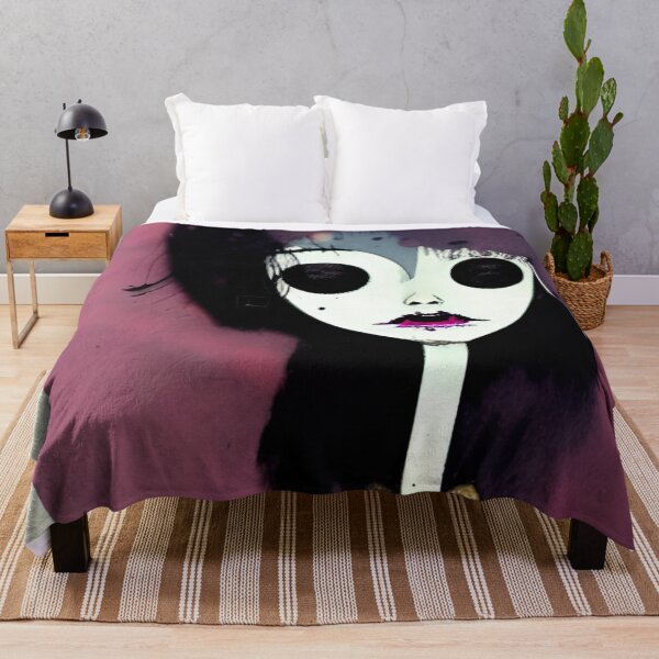 Item preview, Black Eyes Creepy Grunge Cartoon Watercolor Art designed and sold by CreepyKaleidopi.