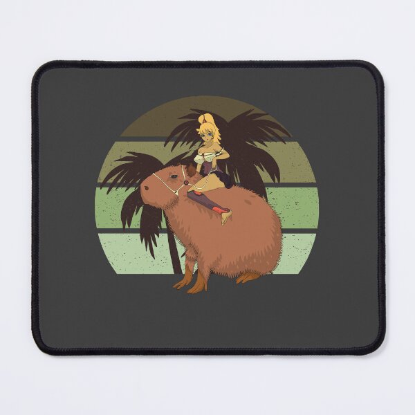 Item preview, Anime Girl Mounting a Giant Capybara - Blonde designed and sold by Chubuter.
