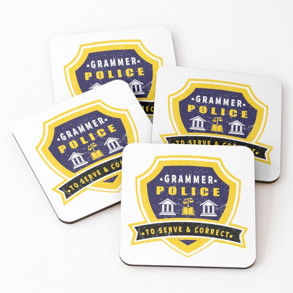 Item preview, Grammar Police Badge To Serve And Correct Navy Yellow Funny Halloween Costume designed and sold by Tonya51.