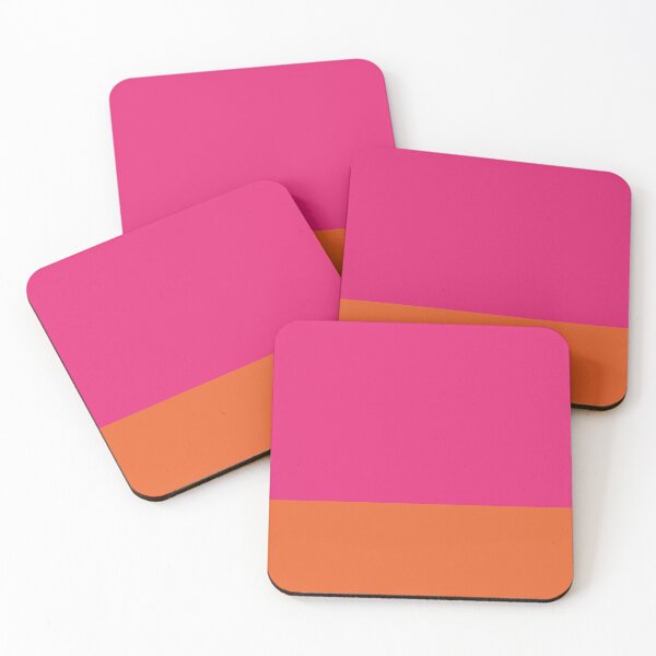 Item preview, Hot Neon Pink and Orange Pop Minimalist Solid Color Block designed and sold by Ladies-Boutique.