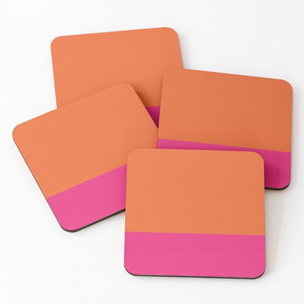 Item preview, Orange Pop and Hot Neon Pink Minimalist Solid ColorBlock designed and sold by Ladies-Boutique.