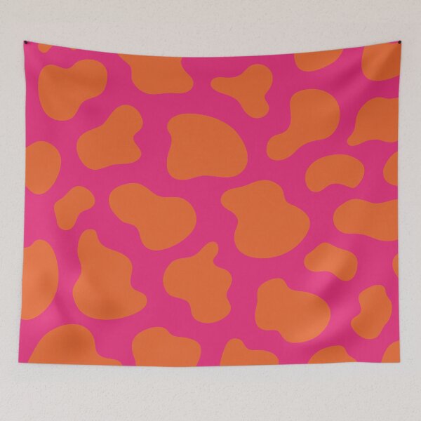 Item preview, Cow skin texture Orange Pop and Hot Neon Pink designed and sold by Ladies-Boutique.