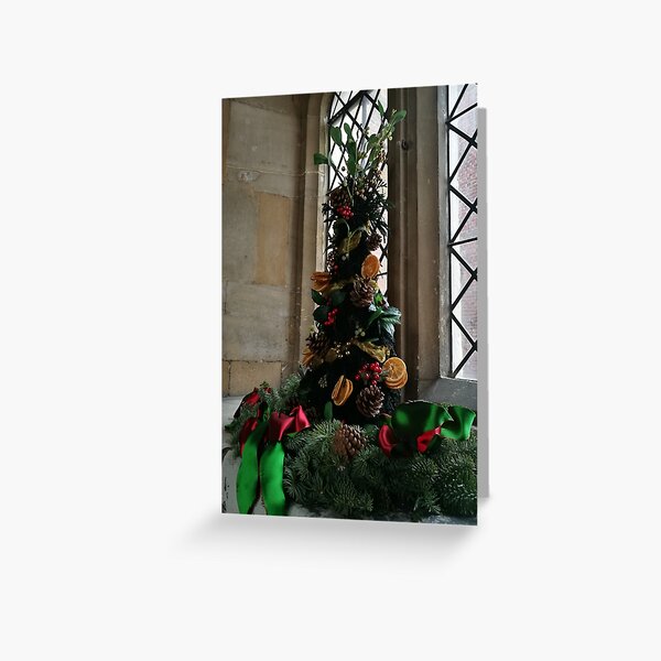 Christmas tree, Christmas card, Medieval Christmas Greeting Card