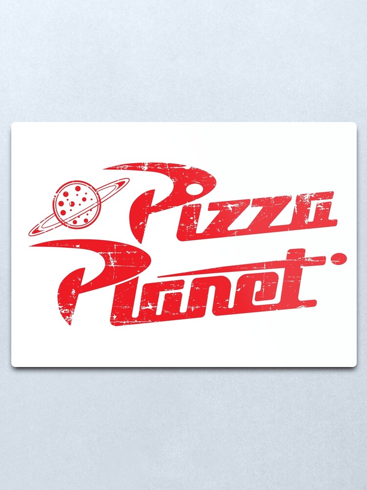 Pizza Planet Logo Metallbild Von Oboyd Redbubble