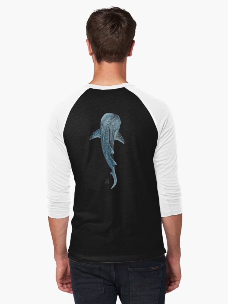Thumbnail 1 of 3, Baseball ¾ Sleeve T-Shirt, Whale Shark designed and sold by lucyluart.