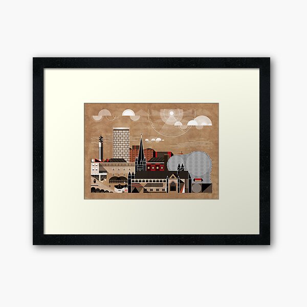 Brum Cityscape Framed Art Print