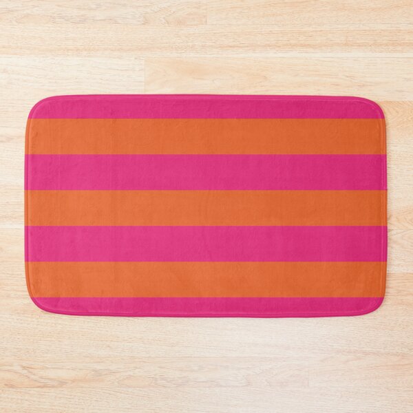 Item preview, Orange Pop and Hot Neon Pink Horizontal Stripes designed and sold by Ladies-Boutique.