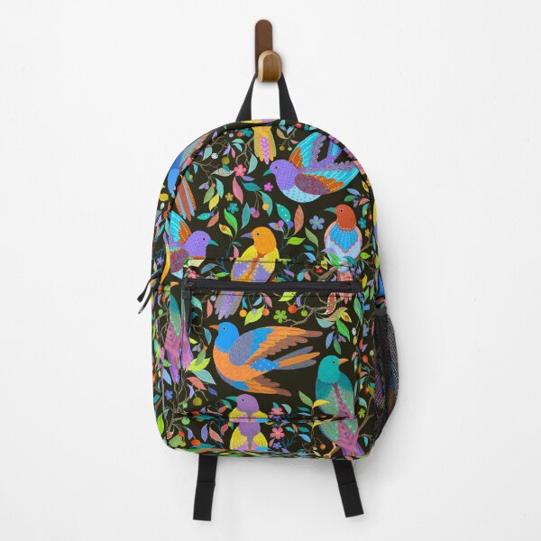 Item preview, Colorful Birds on Black designed and sold by Silver Steer Design.