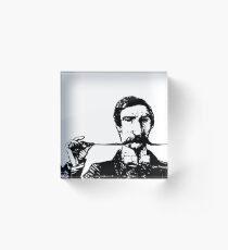 Was ist ein Mann ohne Schnurrbärte? Hipster-Design Acrylblock