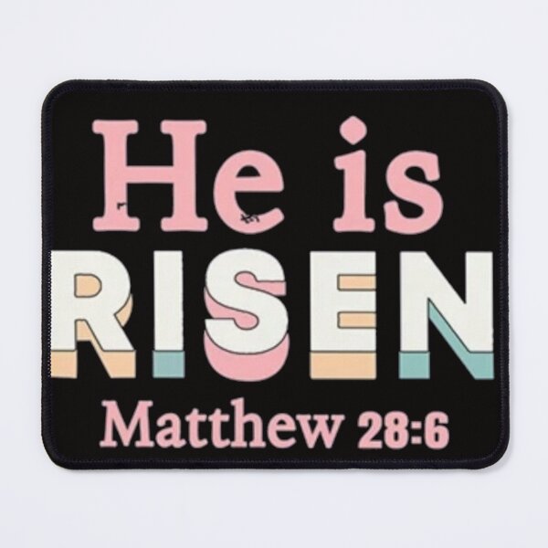 Item preview, He Is Risen Matthew 28:6 Black. designed and sold by Rowena Jones.