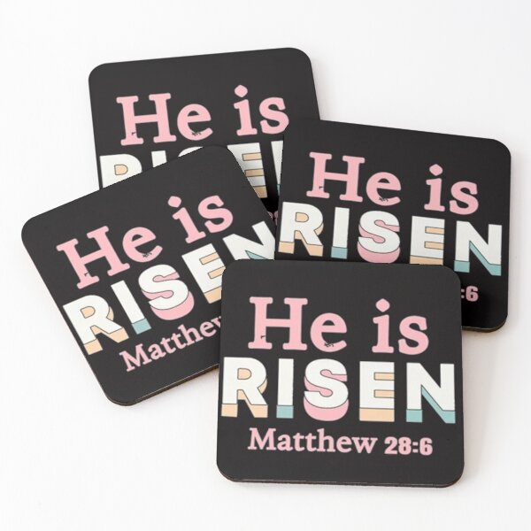 Item preview, He Is Risen  Matthew 28:6  Black. designed and sold by Rowena Jones.