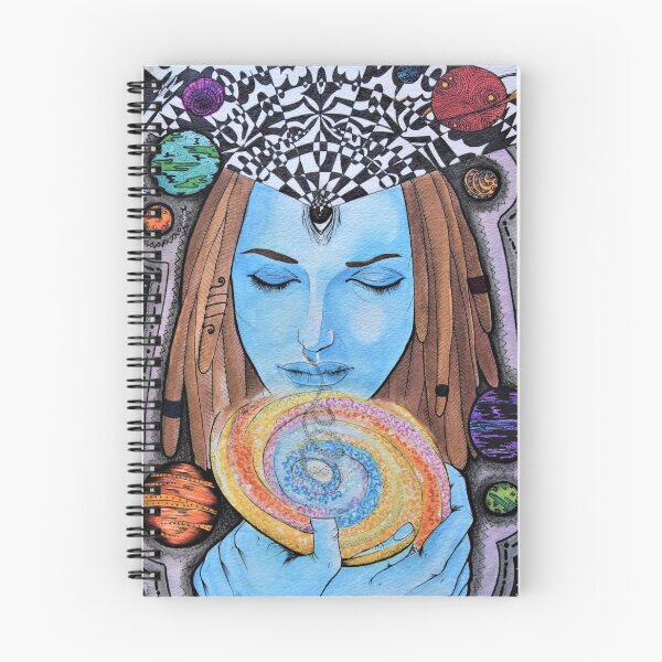 Item preview, Interstellar Inhale cosmic trippy mixed media painting designed and sold by DaydreamnD.