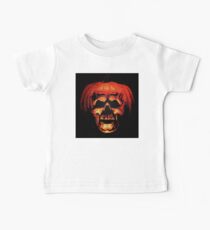 Halloween II Pumpkin Skull Stained Glass Baby Tee