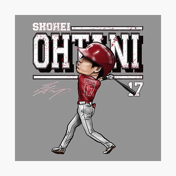 Kanji-Ohtani Shohei for Red base Photographic Print for Sale by