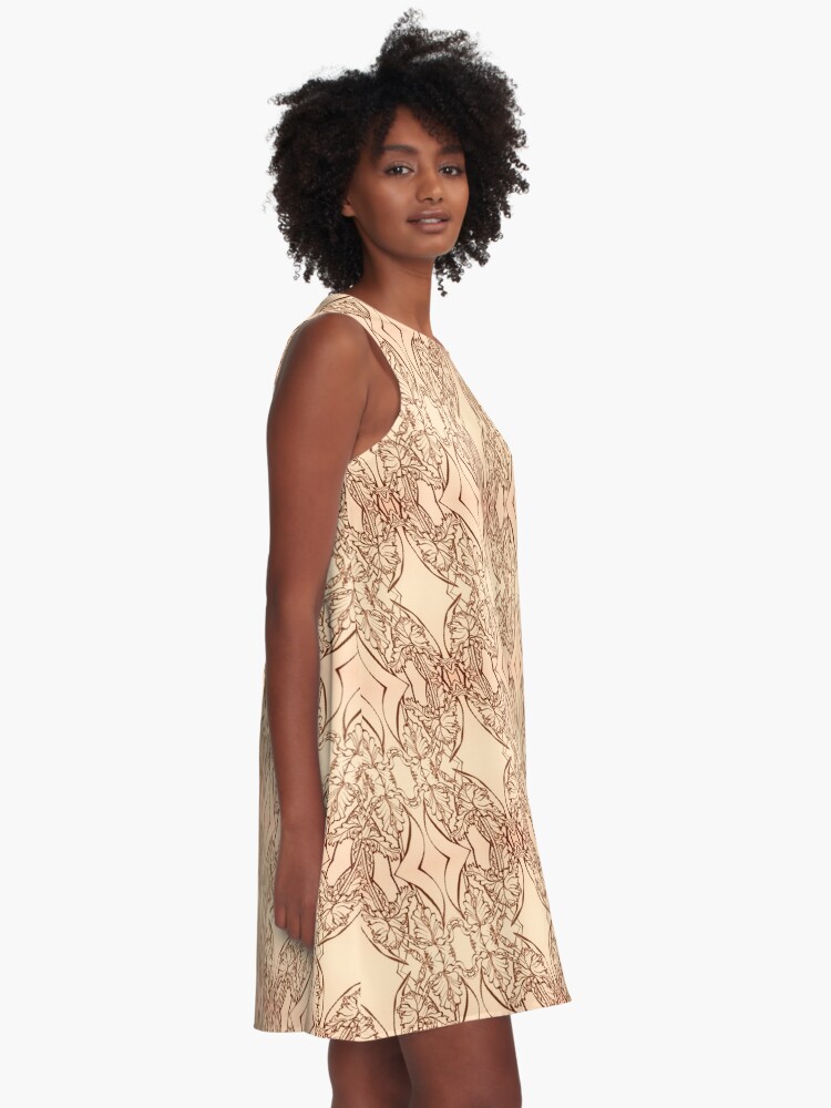 Alternate view of Pink Iris in Bloom A-Line Dress