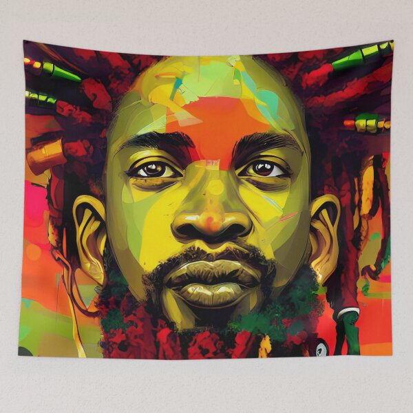 Aperçu de l'œuvre T-SHIRTS drôles de vibrations reggae rasta créée et vendue par Mao-Bwolf.