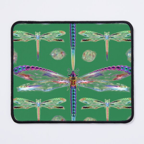 Item preview, dragonflies, neat, background green, purple, luminous, large, small, multicolored, rainbow, bubbles, soap, designed and sold by Maria Mihailova.
