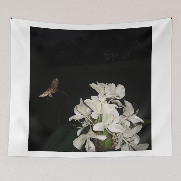 Item preview, INCOMING!  HUMMINGBIRD MOTH IN GINGER LILIES designed and sold by May Lattanzio.