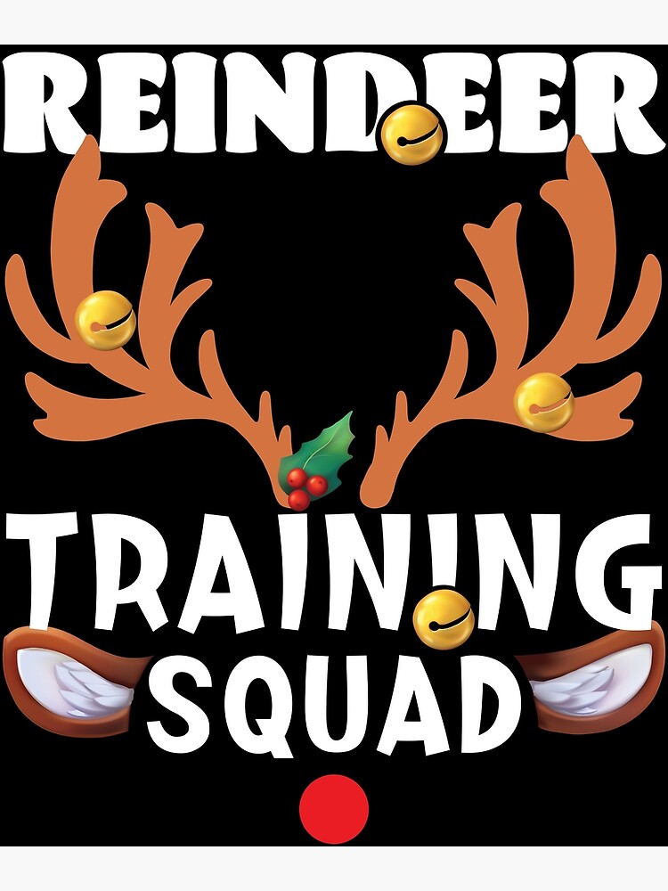 Disover Reindeer Training Squad Funny Christmas Running 5k Mathing Family Premium Matte Vertical Poster