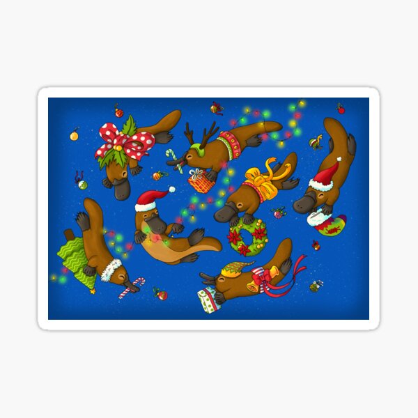 Platypus Christmas Sticker