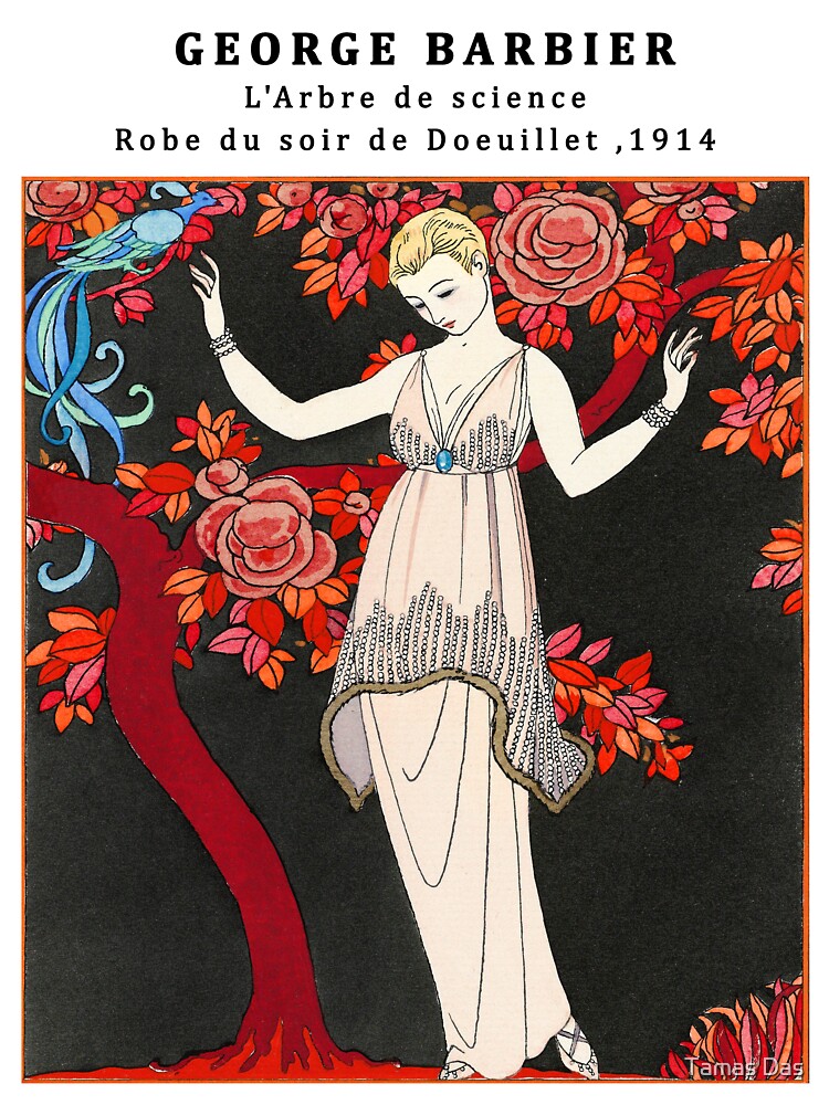 Robe du soir de Doeuillet Evening Dress Fashion illustration by George  Barbier Art Deco Exhibition " Magnet for Sale by sibudas | Redbubble