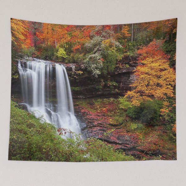 Item preview, Autumn at Dry Falls - Highlands NC Waterfalls Art Print designed and sold by juliawebbsie.