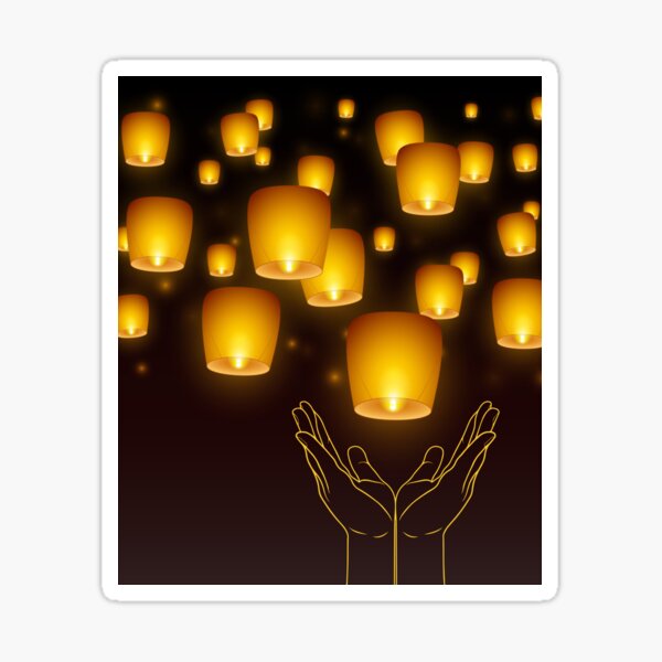Wish Lanterns Sticker