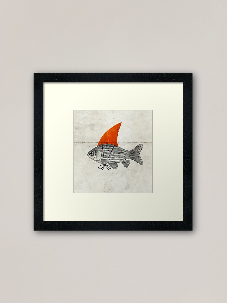Alternate view of Goldfish with a Shark Fin Framed Art Print