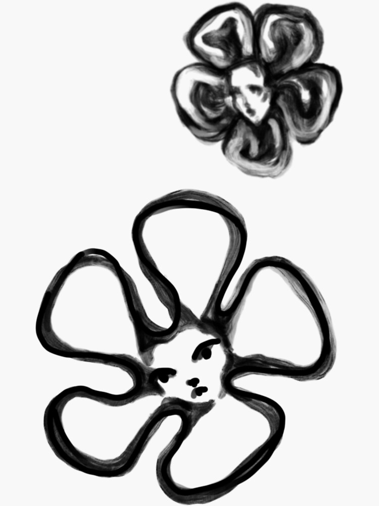 "Double Flower Face" Sticker for Sale by FGVArt Redbubble