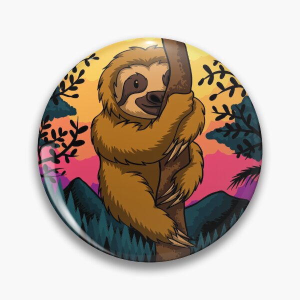 Item preview, sloth climb tree sunset retro designed and sold by Fine Art California.