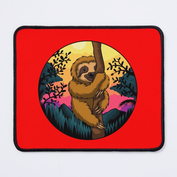 Item preview, sloth climb tree sunset retro designed and sold by Fine Art California.