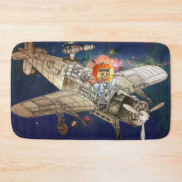 Item preview, Halloween pumpkin hat cat drive airplane designed and sold by felissimha.