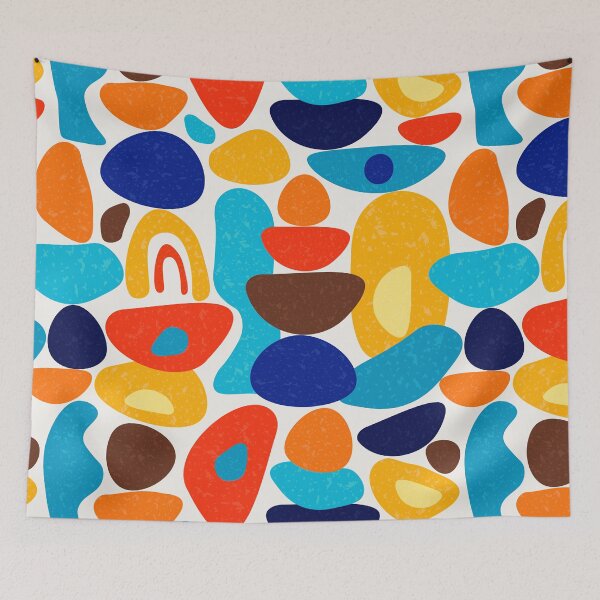 Item preview, Mid Century Modern Abstract Shapes colorful pattern designed and sold by prirajdesigns.