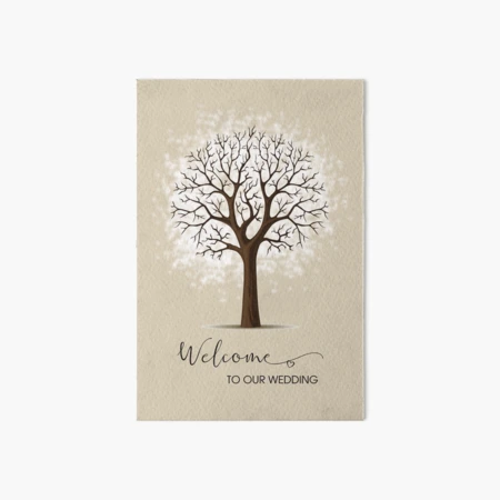 Wedding guest book fingerprint tree Art Board Print for Sale by