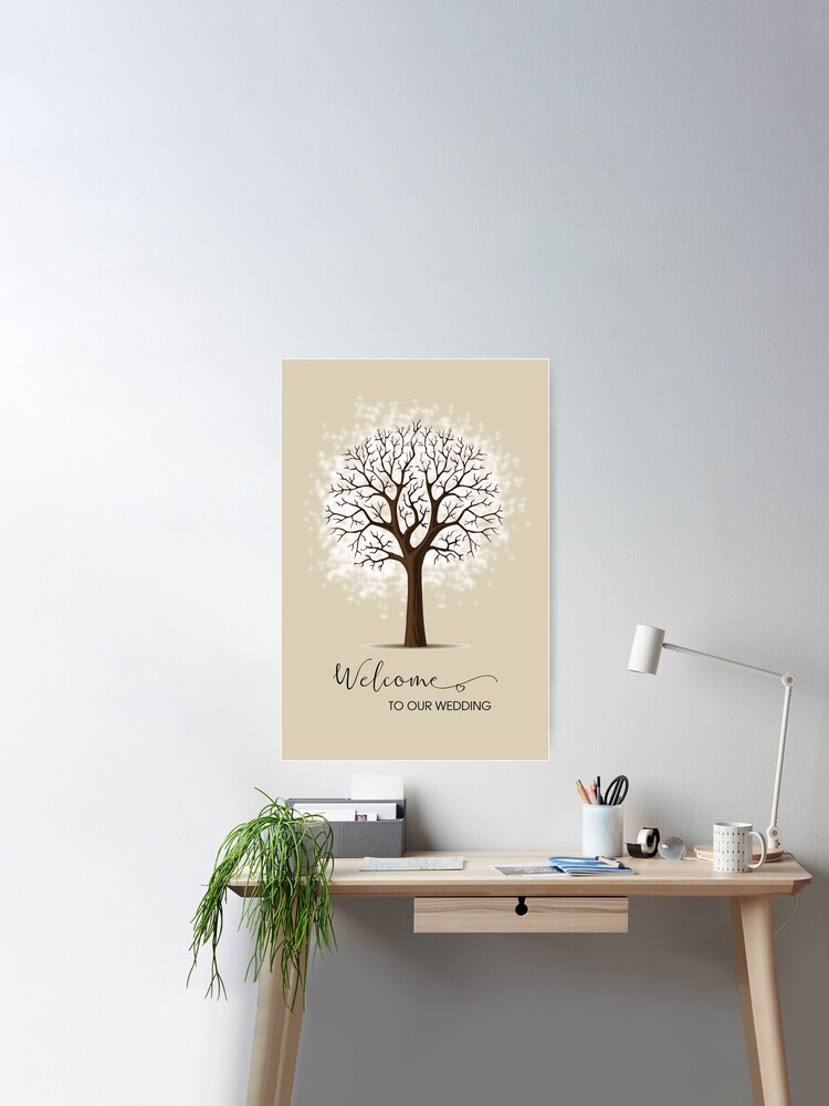 Personalised Wedding Christening Birthday Fingerprint Tree Guest Book -  DIGITAL