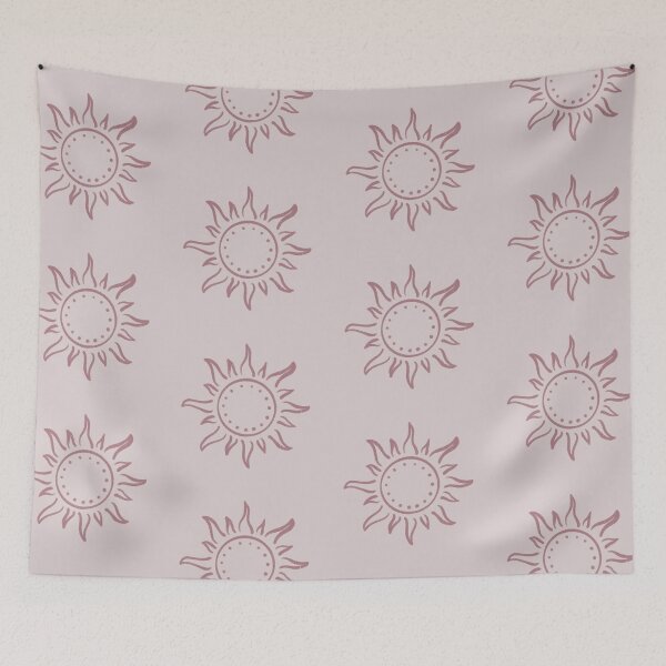 Item preview, Cute Boho Sun Pattern Bohemian Aesthetic In Muted Colors Light & Dark Muted Pink designed and sold by scorpiolane.