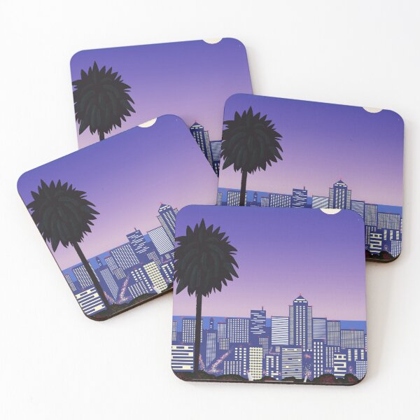 Item preview, city nights (city pop inspired art) designed and sold by Katie Kuhlmann.