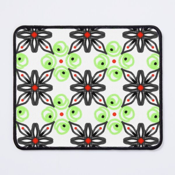 Item preview, Cute Black and Green Floral with White Background Seamless Pattern designed and sold by patternologyy.
