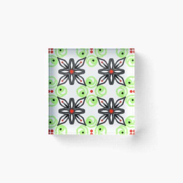 Item preview, Cute Black and Green Floral with White Background Seamless Pattern designed and sold by patternologyy.