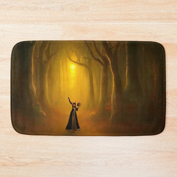 Item preview, Witch girl in the enchanted forest with pumpkins designed and sold by AnnArtshock.