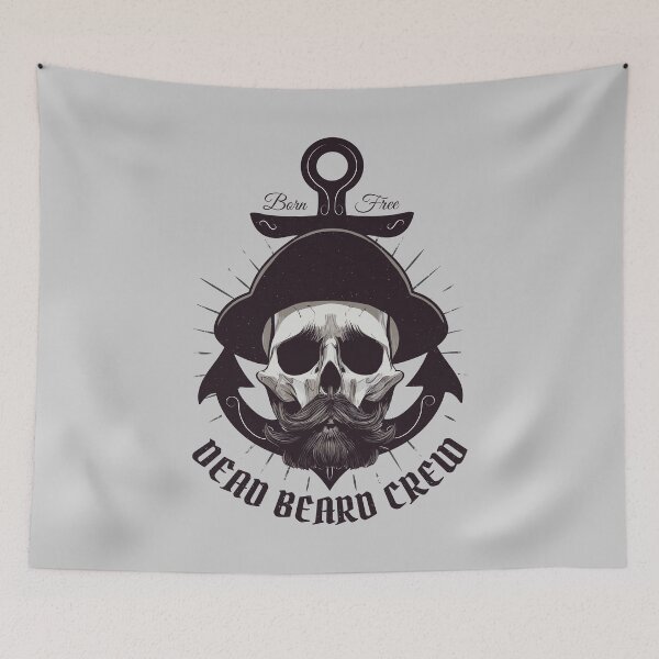 Item preview, Pirate skull with beard designed and sold by r-evolution-art.