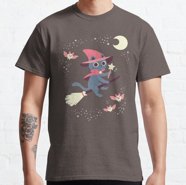 Magical Cat Witch on a Broomstick Classic T-Shirt