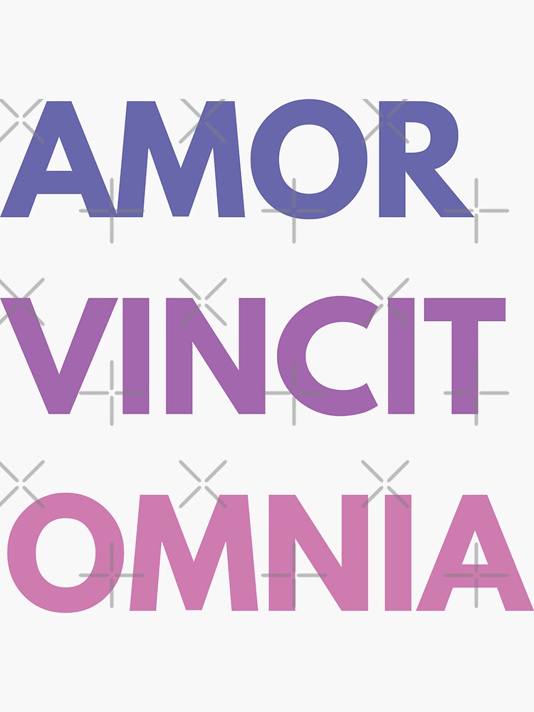 "Amor vincit omnia" Sticker for Sale by VividArtDsgn | Redbubble