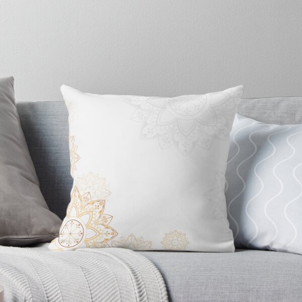 Item preview, Mandala indian pattern pillow white and orange designed and sold by SoulWriter.