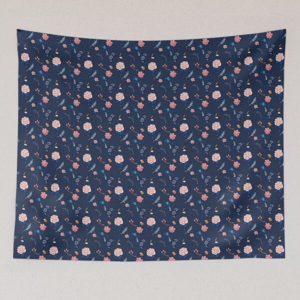 Item preview, Soft Flower Pattern - Blue + Pink designed and sold by Enzo Daniel.
