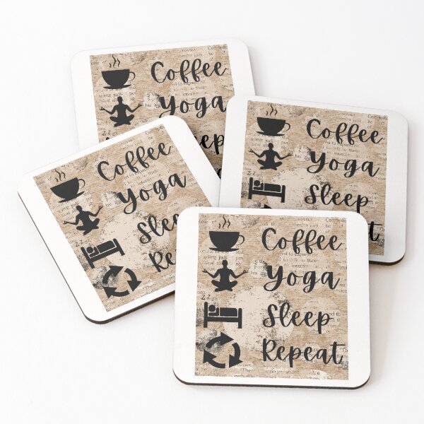 Item preview, Coffee Yoga Sleep Repeat Vintage Retro Matching Costume designed and sold by 27th-Tee.