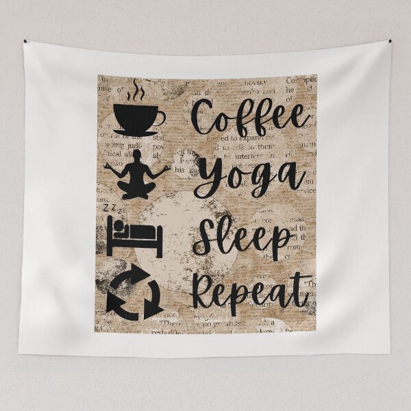 Item preview, Coffee Yoga Sleep Repeat Vintage Retro Matching Costume designed and sold by 27th-Tee.
