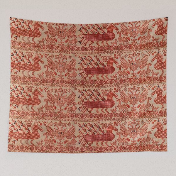 Item preview, Red Border Pattern with Horses designed and sold by vintagemother.
