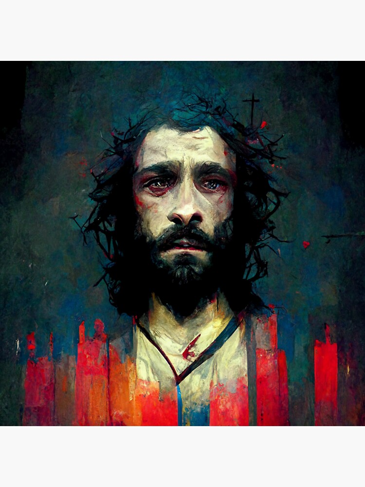 "The passion of Christ abstract painting design " Sticker for Sale by