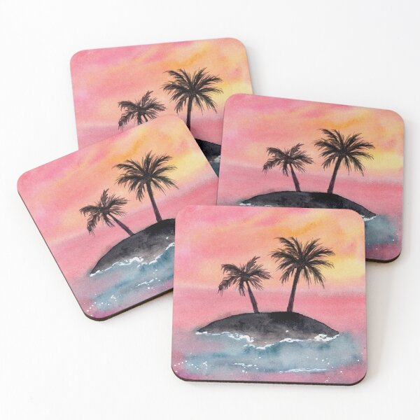 Item preview, Palm Tree Island - Watercolour Painting designed and sold by Pattokarts.